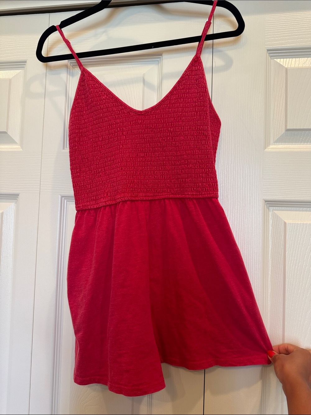 wild fable Red Smocked V-Neck romper